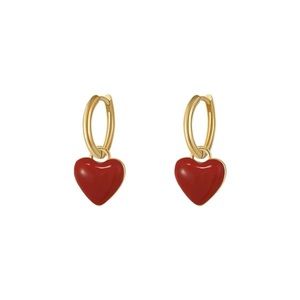 Love heart dangle drop earrings for women
